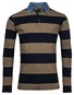 Baileys Poloshirt Denim Collar Stripe Jersey Pullover New Khaki