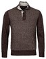 Baileys Pullover Buttons Front Jacquard Knit Pattern Dark Brown Melange
