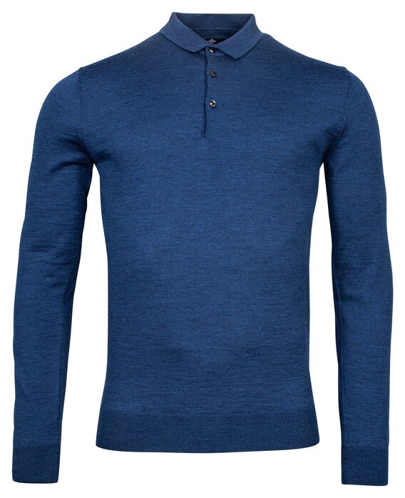 Baileys Pullover Polo Collar Merino Single Knit Blue