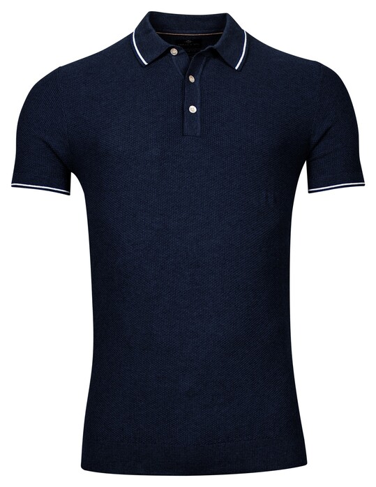 Baileys Pullover Polo Structure Knit Dark Navy