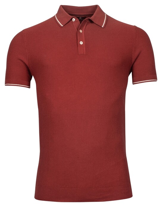 Baileys Pullover Polo Structure Knit Poloshirt Russet Brown