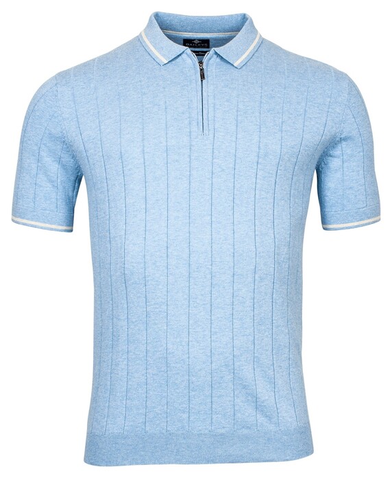 Baileys Pullover Polo Zip Allover Structure Knit Polo Powder Blue