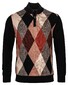 Baileys Pullover Shirt Style Jacquard Knit Argyle Check Brique