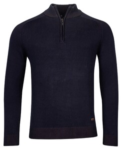 Baileys Pullover Shirt Style Zip All Over Plated Trui Donker Blauw