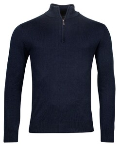 Baileys Pullover Shirt Style Zip Single Knit Cotton Cashmere Navy