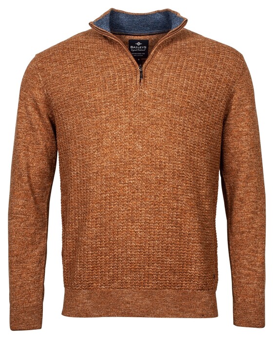 Baileys Pullover Zip Cable Jersey Knit Light Brown