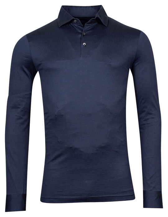 Baileys Rich Egyptian Cotton Uni Long Sleeve Polo Dark Navy