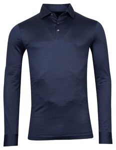 Baileys Rich Egyptian Cotton Uni Long Sleeve Poloshirt Dark Navy