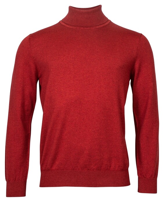 Baileys Roll Neck Pullover Cotton Wool Stone Red Melange