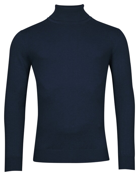 Baileys Roll Neck Pullover Single Knit Cotton Cashmere Navy