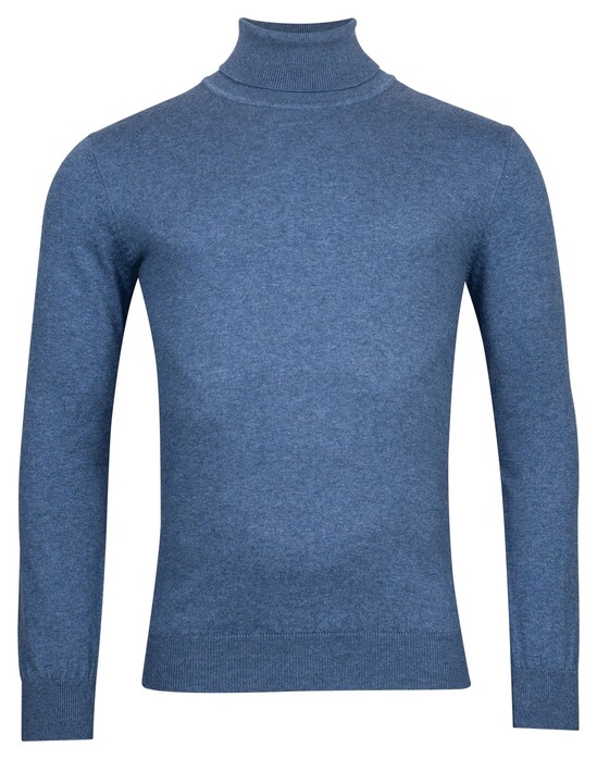 Baileys Roll Neck Pullover Single Knit Cotton Cashmere Winter Blue