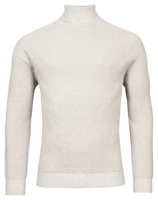 Baileys Roll Neck Pullover Structure Knit Light Grey