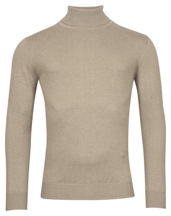 Baileys Rollneck Cotton Cashmere Single Knit Pullover Beige