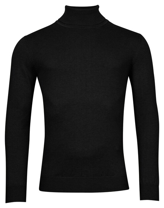 Baileys Rollneck Cotton Cashmere Single Knit Pullover Black