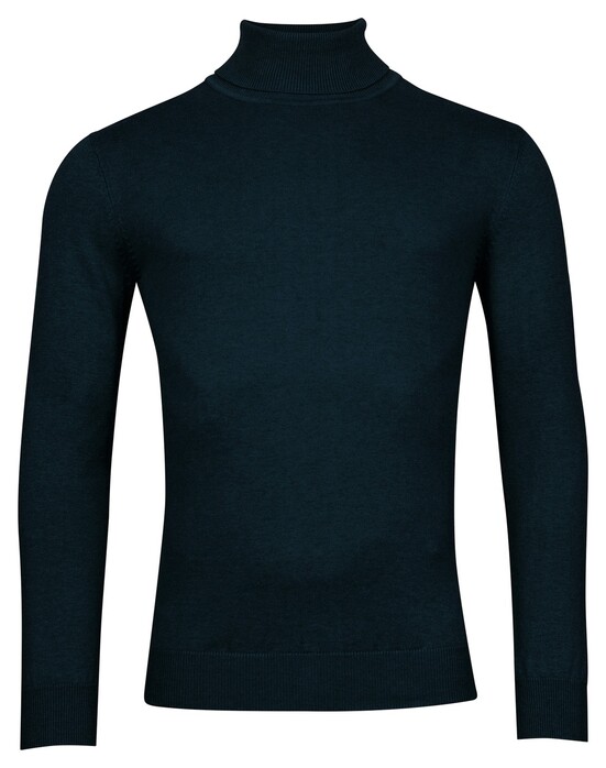 Baileys Rollneck Cotton Cashmere Single Knit Pullover Navy