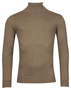 Baileys Rollneck Cotton Cashmere Single Knit Pullover Taupe