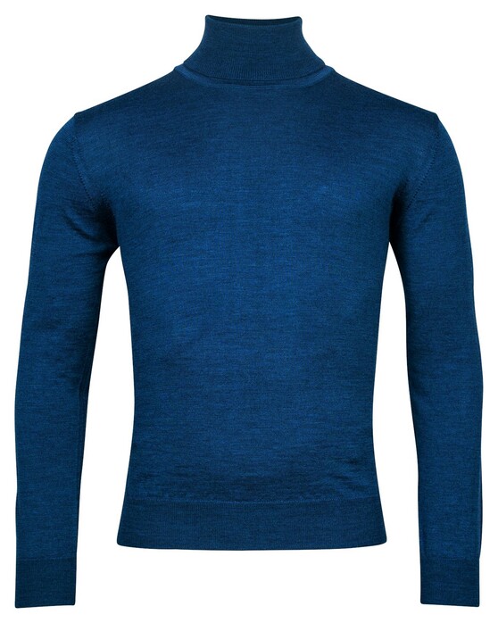 Baileys Rollneck Merino Single Knit Pullover Cobalt