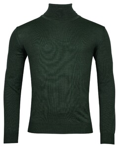 Baileys Rollneck Merino Single Knit Pullover Dark Green