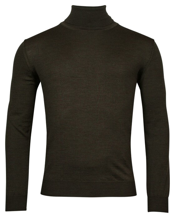 Baileys Rollneck Merino Single Knit Pullover Dark Green