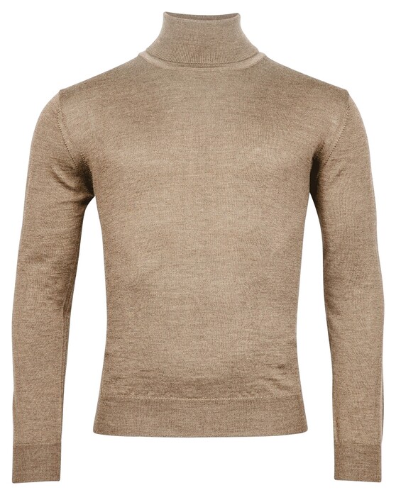 Baileys Rollneck Merino Single Knit Pullover Dark Sand