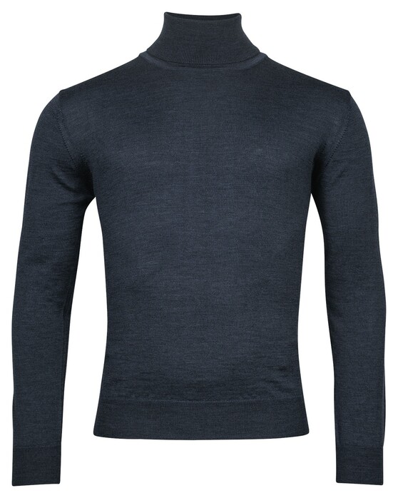 Baileys Rollneck Merino Single Knit Pullover Denim Blue