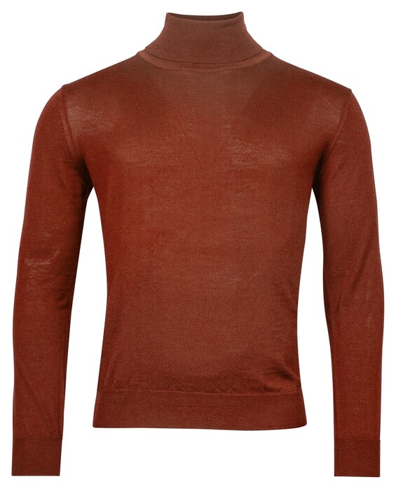 Baileys Rollneck Merino Single Knit Trui Deep Orange