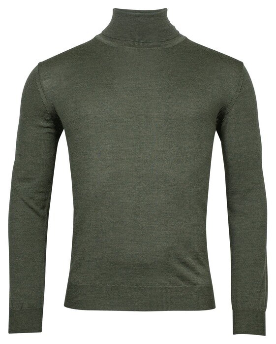 Baileys Rollneck Merino Single Knit Trui Groen