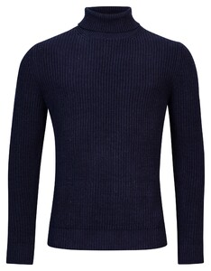 Baileys Rollneck Uni Structure Knit Pullover Navy