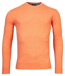 Baileys Ronde Hals Single Knit Pima Cotton Trui Soft Coral Melange