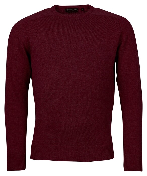 Baileys Scottish Lambswool Crew Neck Pullover Single Knit Aubergine