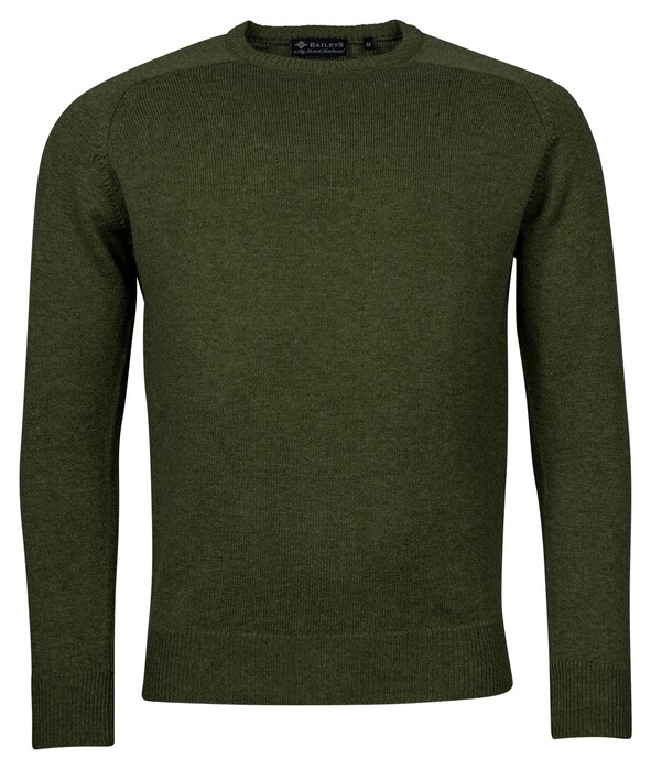 Baileys Scottish Lambswool Crew Neck Pullover Single Knit Dark Green