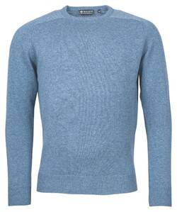 Baileys Scottish Lambswool Crew Neck Pullover Single Knit Mid Blue