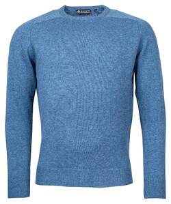 Baileys Scottish Lambswool Round Neck Pullover Single Knit Trui Denim Blue