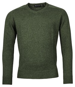 Baileys Scottish Lambswool V-Neck Pullover Single Knit Dark Green
