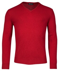 Baileys Scottish Lambswool V-Neck Pullover Single Knit Red