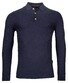 Baileys Shirt Style Buttons Allover Structure Knit Melange Effect Pullover Dark Navy