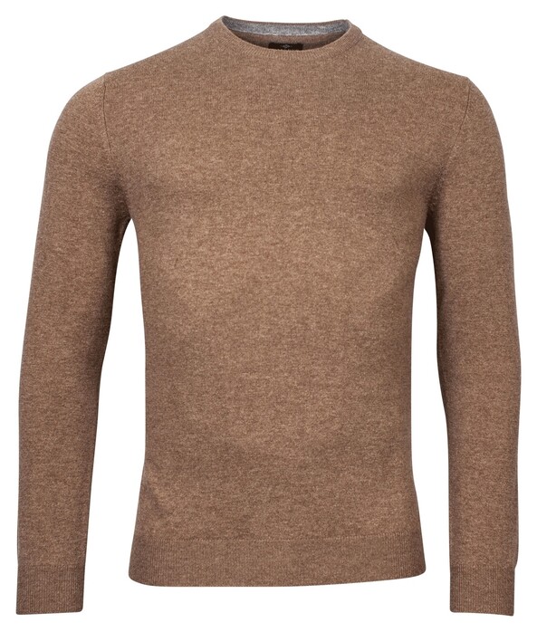 Baileys Single Knit Merino Cashmere Crew Neck Pullover Oak