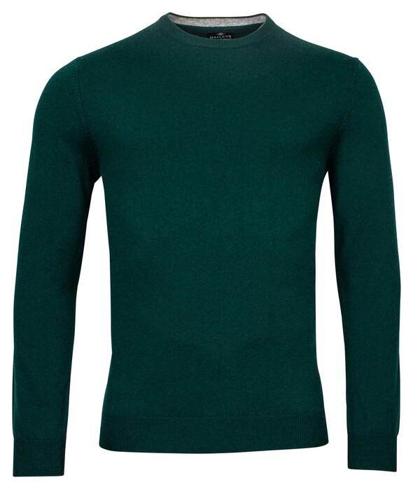 Baileys Single Knit Merino Cashmere Ronde Hals Trui Bottle Green