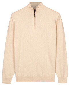 Baileys Solid Color Half Zip Single Knit Trui Marshmallow