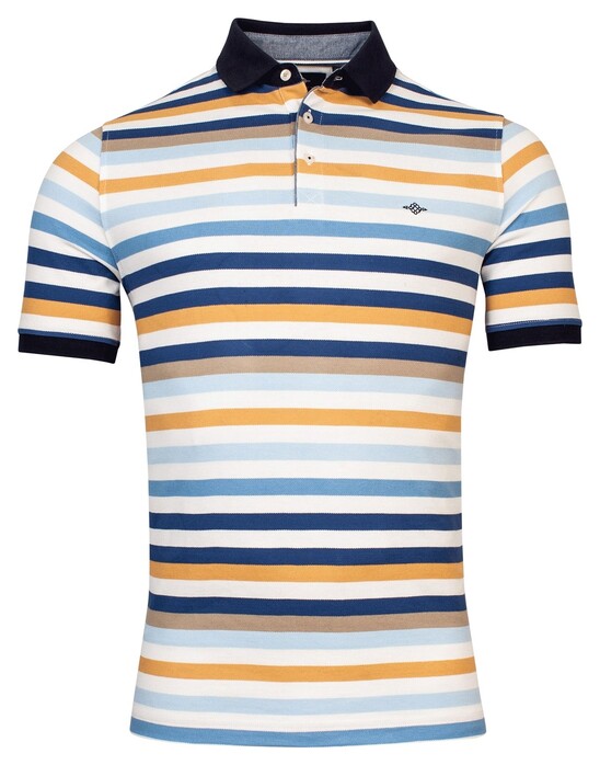 Baileys Solid Piqué Allover Multi Color Yarn Dyed Stripe Polo Sun Yellow