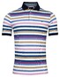 Baileys Solid Pique Allover Multi Color Yarn Dyed Stripe Poloshirt Grape