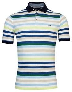Baileys Solid Pique Allover Multi Color Yarn Dyed Stripe Poloshirt Green