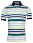 Baileys Solid Pique Allover Multi Color Yarn Dyed Stripe Poloshirt Green
