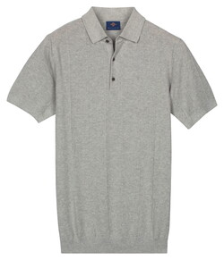 Baileys Structure Drop Needle Tight Knit Short Sleeve Polo Soft Grey