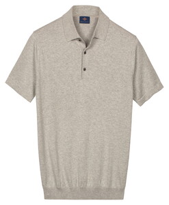 Baileys Subtle Faux-Uni Short Sleeve Single Knit Polo Soft Grey