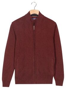 Baileys Subtle Short Lines Woven Pattern Fullzip Structure Knit Cardigan Deep Mauve