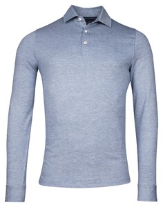 Baileys Subtle Two-Tone Oxford Long Sleeve Polo Cobalt