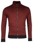 Baileys Sweat Cardigan Zip 2-Tone Jacquard Doubleface Interlock Deep Red