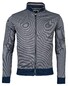 Baileys Sweat Cardigan Zip Allover Jacquard Dotted Pattern Insignia Blue