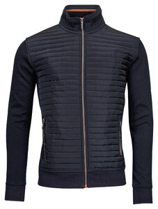 Baileys Sweat Cardigan Zip Doubleface Interlock Stripe Structure Pattern Navy